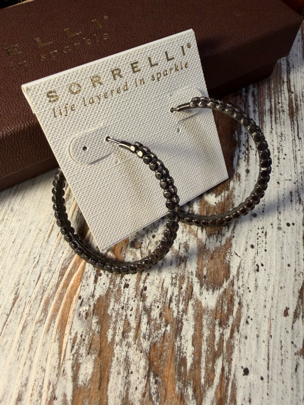 Sorrelli Hoop Earrings - Black/ Gunmetal